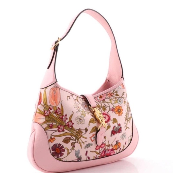 Gucci Handbags - Gucci Pink Floral Jackie Shoulder Bag